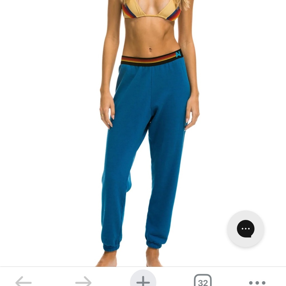 Aviator Nation Caribbean Blue Sweatpants Size M